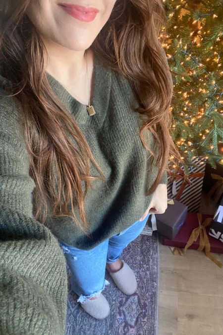 Loving this dark green sweater & house slippers from Walmart! Great quality and both are so comfy! 

#LTKHoliday #LTKfit #LTKSeasonal