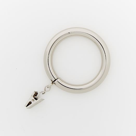 Round Metal Curtain Rings (Set Of 7) - Polished Nickel | West Elm (US)