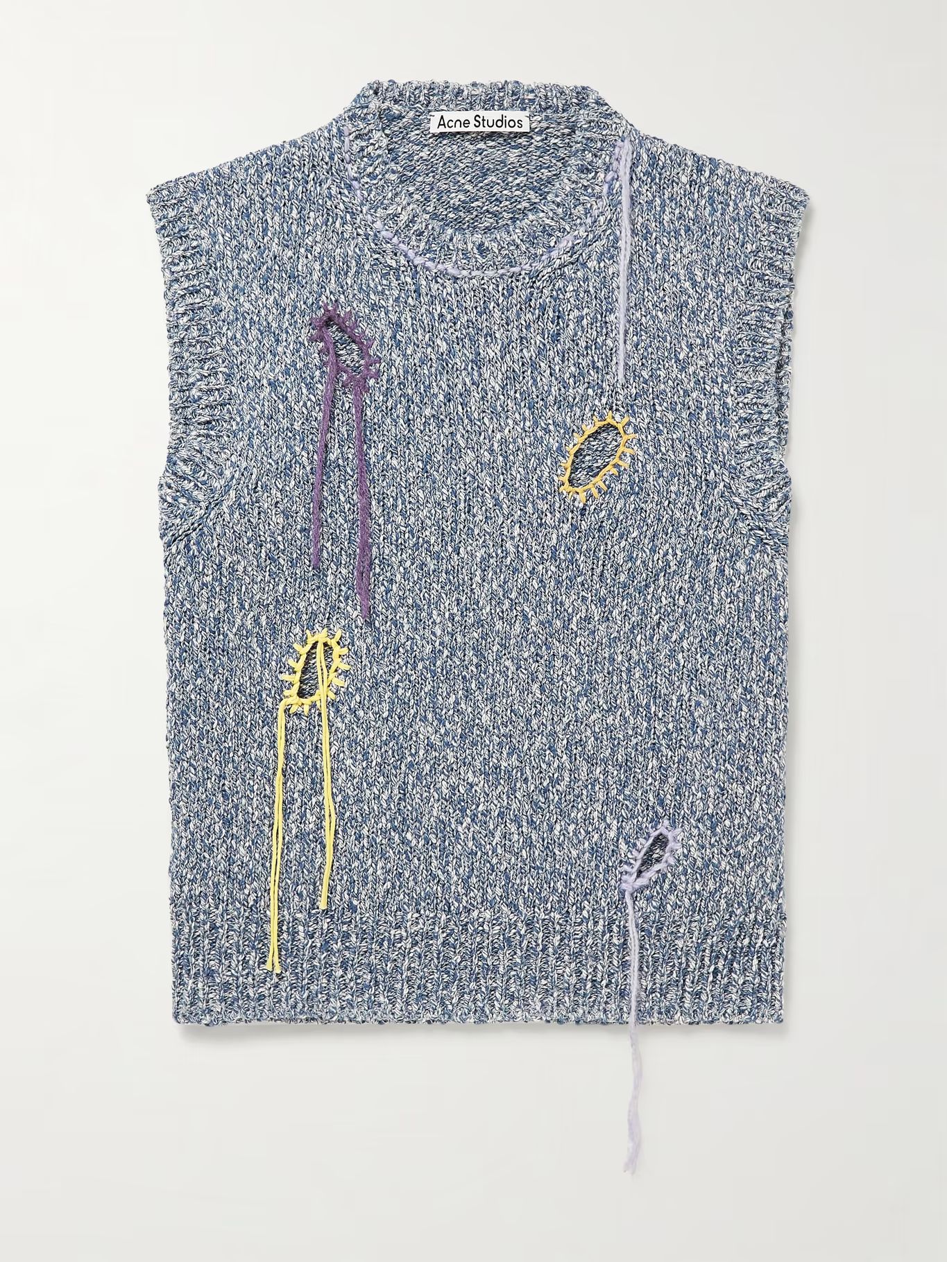 Korfeo Embroidered Distressed Cotton-Blend Sweater Vest | Mr Porter (UK)
