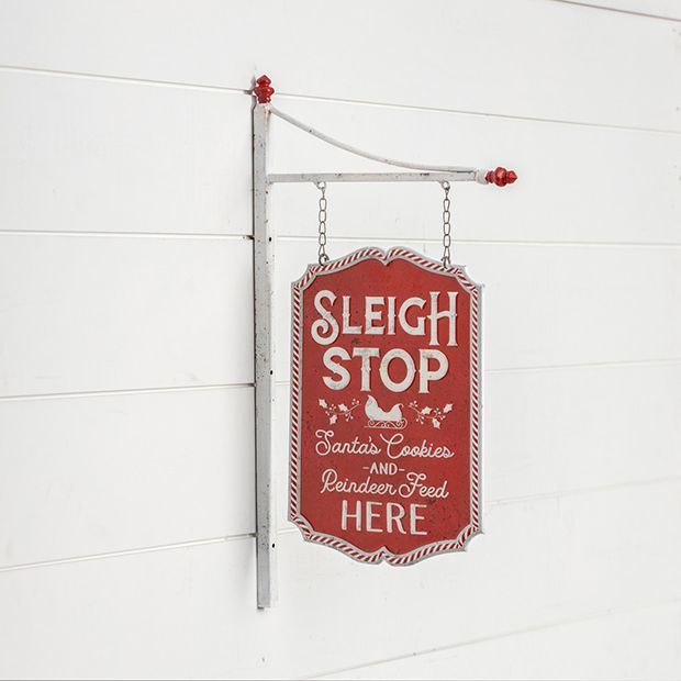 Sleigh Stop Vintage Inspired Bracket Sign | Antique Farm House