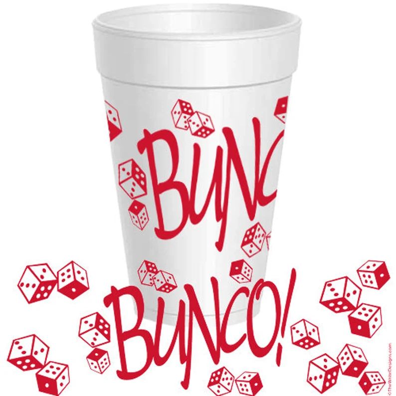 Bunco Styrofoam Cups: 10 Pack Ready to Ship - Etsy | Etsy (US)