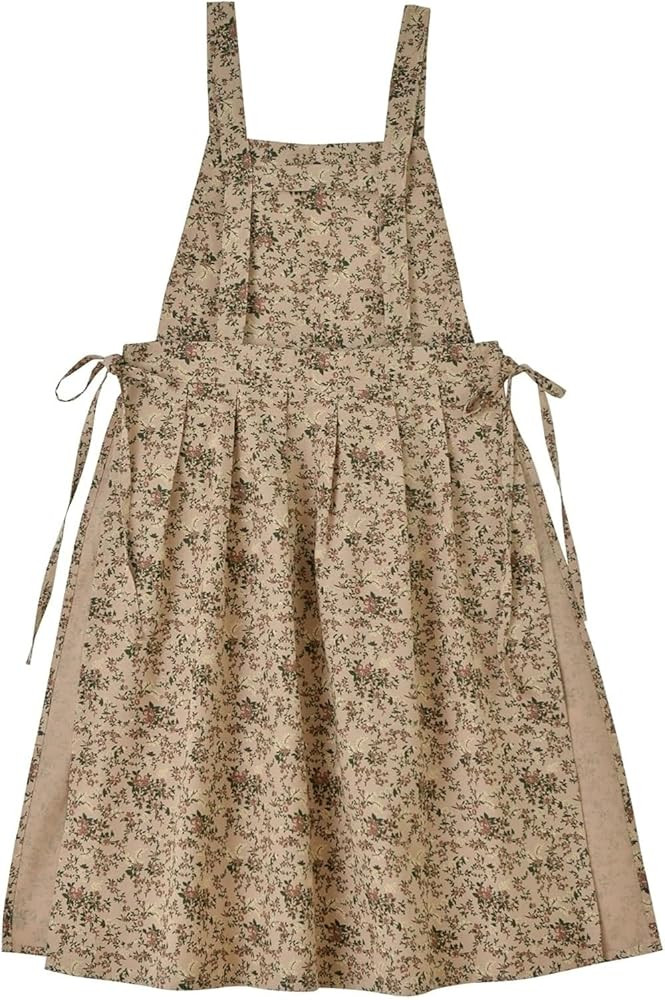 Kitchen Apron Floral Cotton Waterproof Women Apron Adjustable with Pockets Vintage Pinafore for C... | Amazon (US)