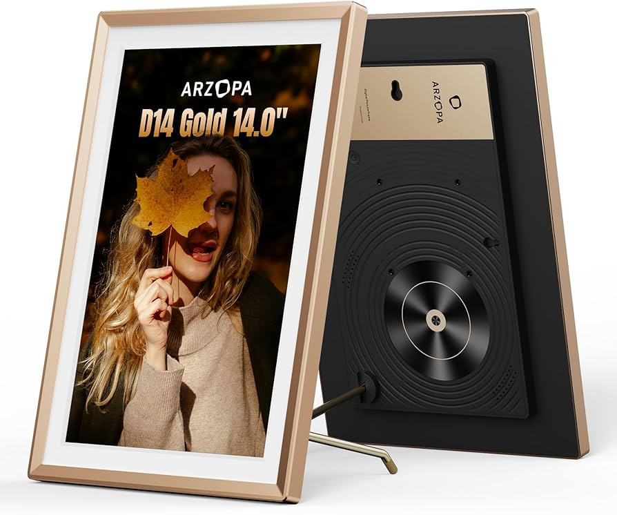 ARZOPA Metal Digital Picture Frame 14" Free Cloud Storage No Subscription FHD IPS Anti-Glare Touc... | Amazon (US)