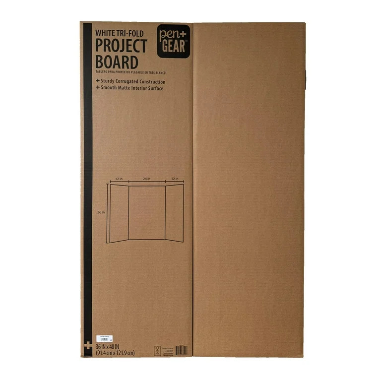 Pen+Gear White Tri-Fold Corrugated Project Board, 36" x 48" | Walmart (US)