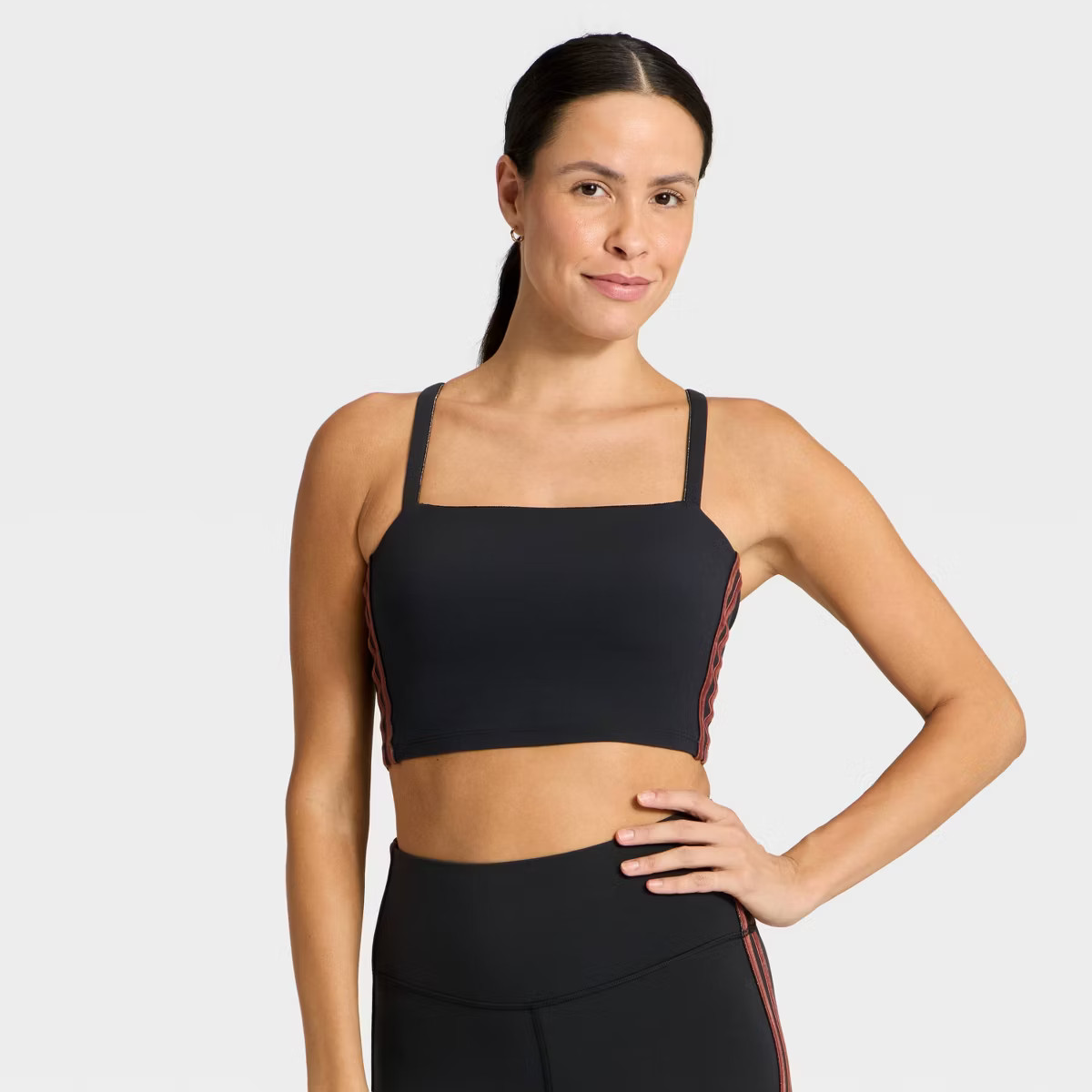 Women's Everyday Soft Light Support Velour Piped Sports Bra - All In Motion™ | Target