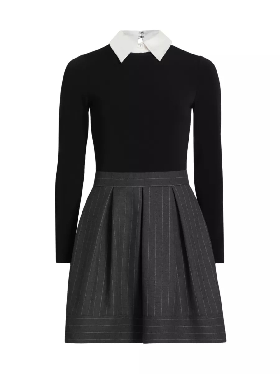 Chara Pinstripe Long-Sleeve Minidress | Saks Fifth Avenue