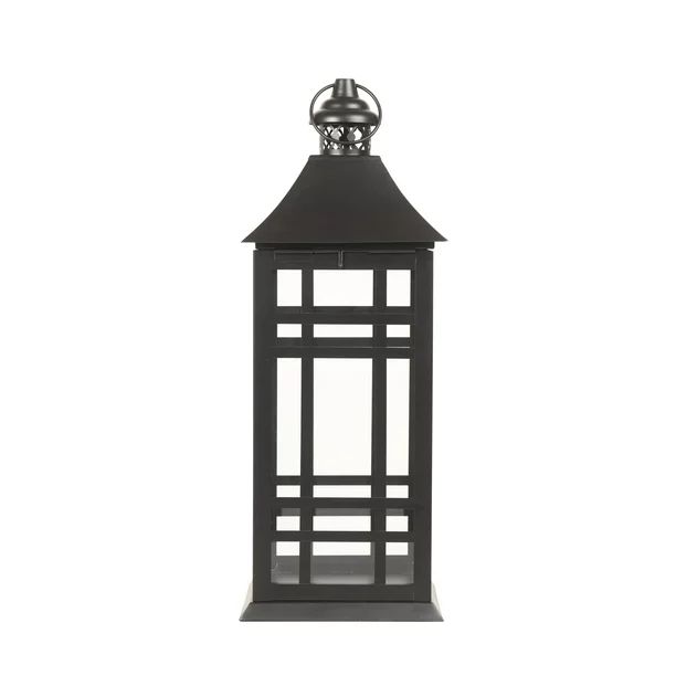 Holiday Time Black Metal Candle Holder Lanterns in Square Shape, 24 inch Height - Walmart.com | Walmart (US)