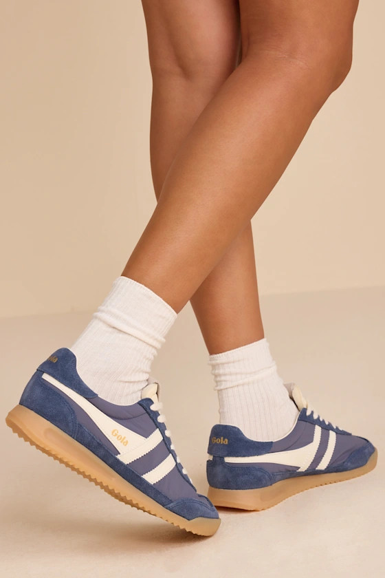 Firefly Moonlight and Off White Suede Lace-Up Sneakers | Lulus