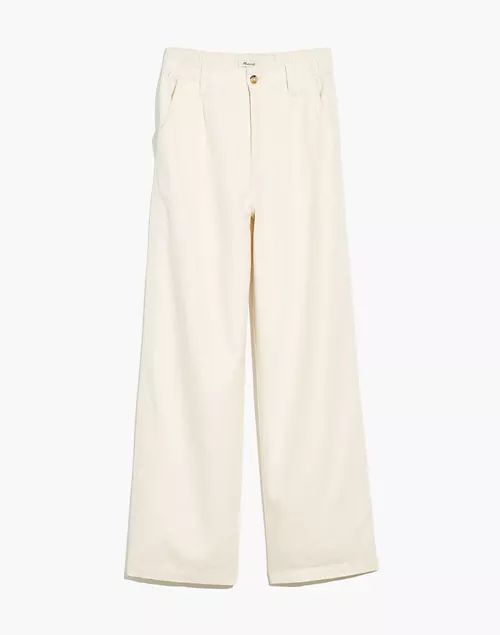 Cotton-Linen Pleated Wide-Leg Pants | Madewell