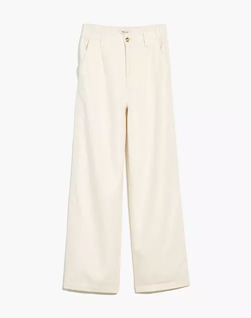 Cotton-Linen Pleated Wide-Leg Pants | Madewell