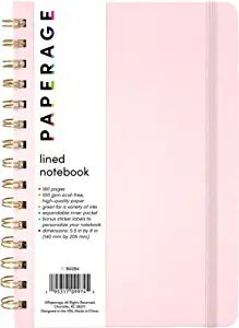 PAPERAGE Lined Spiral Journal Notebook, (Blush), 160 Pages, Medium 5.7 inches x 8 inches - 100 GS... | Amazon (US)