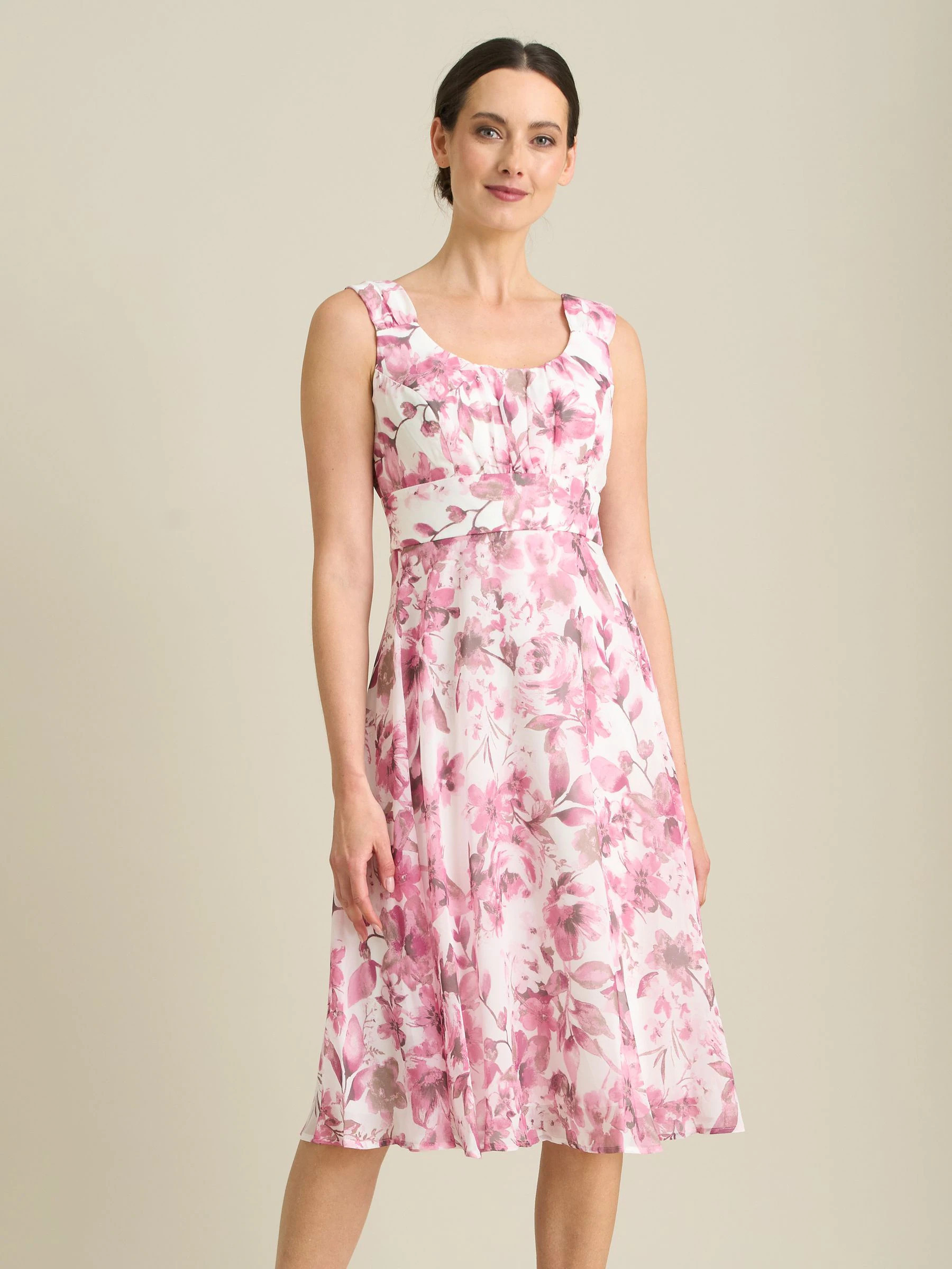 Gina Bacconi Gina Bacconi Pink Orla Chiffon Floral Dress | Next US