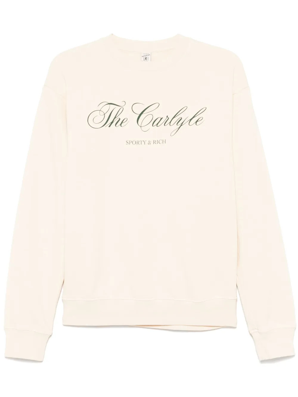 Sporty & Rich The Carlyle Script Sweatshirt | Neutrals | FARFETCH UK | Farfetch Global