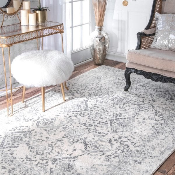 nuLOOM Vintage Floral Ornament Ivory Rug (10' x 14') (As Is Item) | Bed Bath & Beyond