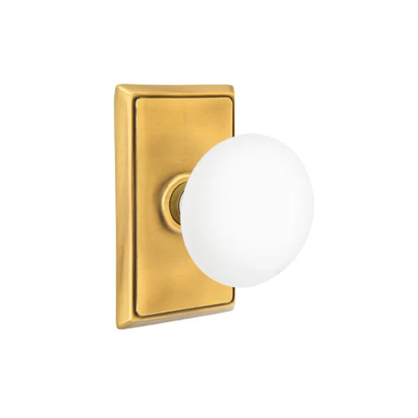 Double Dummy Ice White Knob with Rectangular Rose | Wayfair Professional
