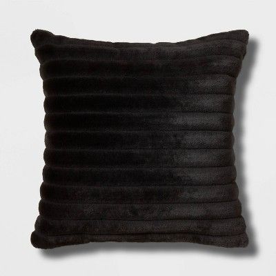 Euro Channeled Faux Fur Throw Pillow Black - Project 62™ + Nate Berkus™ | Target