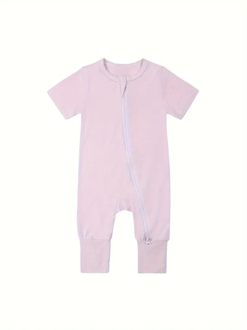Infant's Comfy Bamboo Fiber Bodysuit Zip Solid Color Short - Temu | Temu Affiliate Program