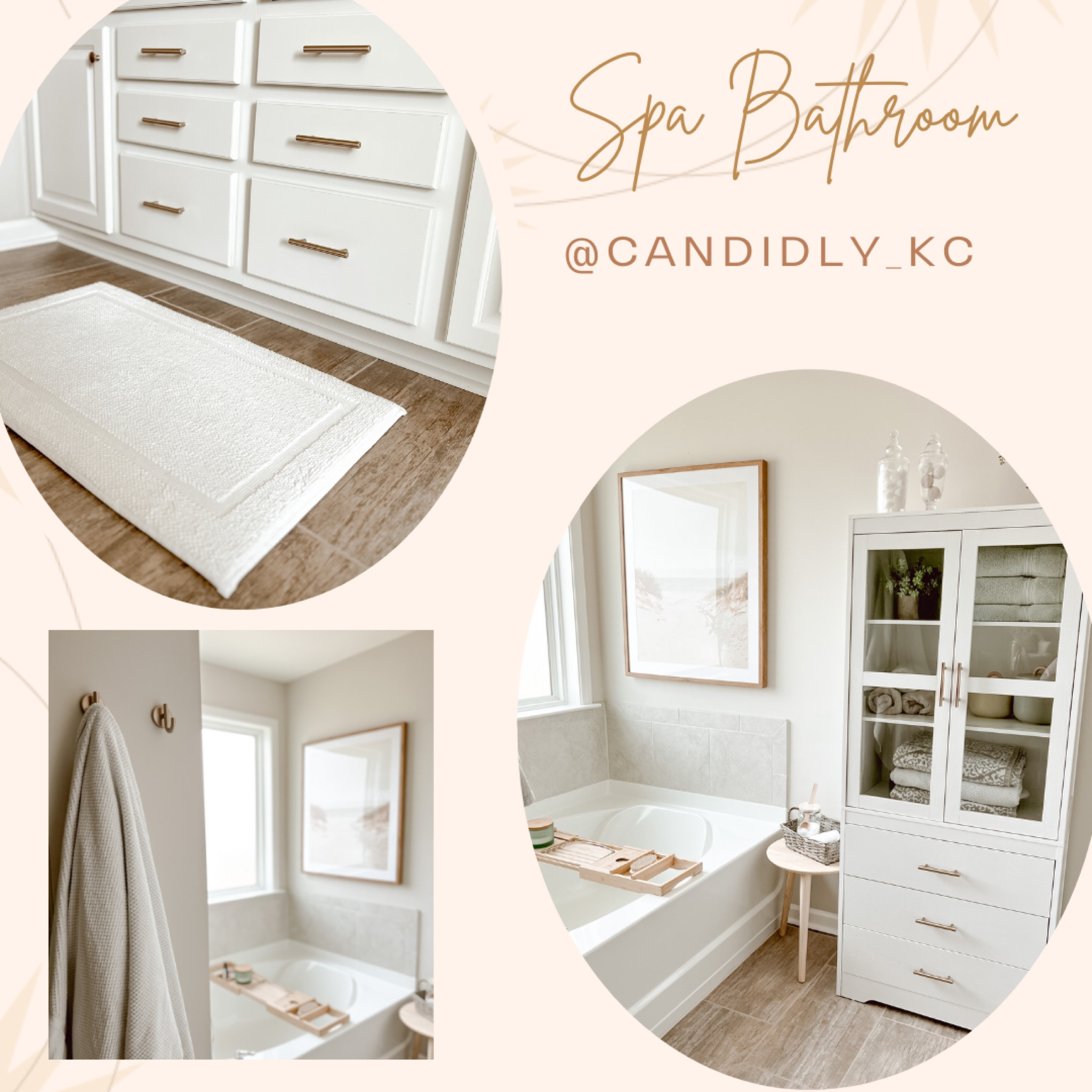 Everything you need to create that spa like oasis! 



Towel hooks, tub caddy, towel, bathroom inspo, bathroom cabinet, bath mat, tub, stool, framed art, studio McGee, Amazon, Target, cabinet pulls, hardware, champagne bronze, vanity, soap, trinket tray, apothecary jar, glass jar, bubble bath, bath essentials 

#LTKunder50 #LTKfamily #LTKhome