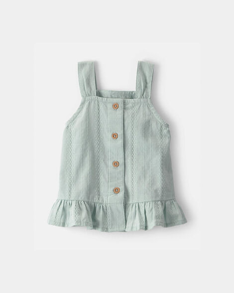 Baby Girl Button-Down Peplum Tank Top - Green - OshKosh B'gosh | Carter's | Carter's Inc