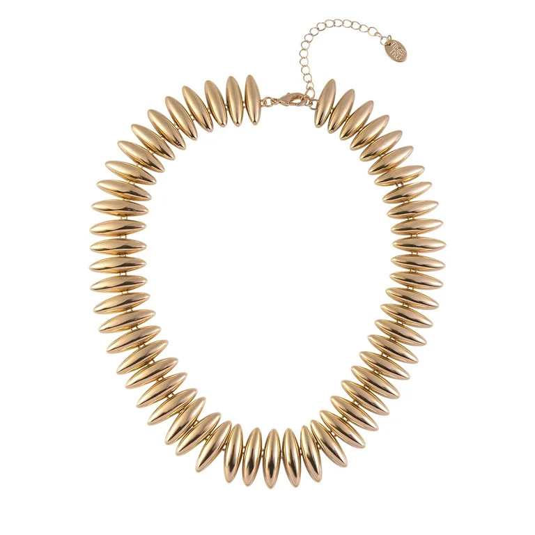 Time and Tru Women's Oval Points Necklace, Gold-Tone | Walmart (US)