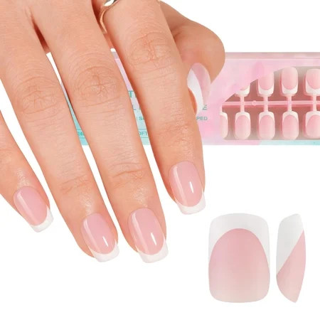 Misssix French Gel Nail Tips 150Pcs French Tip Press on Nails Short Square Pink No Need to File 3 in 1 Tips Pre-lasting Fake Nails for Nail Art DIY 15 Sizes | Walmart (US)