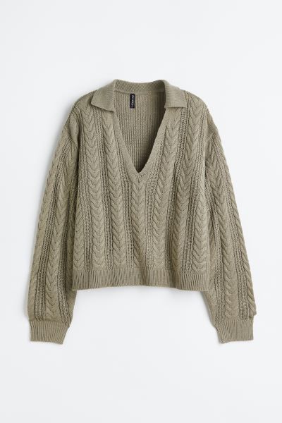 H&M+ Collared Cable-knit Sweater | H&M (US + CA)