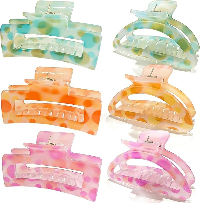 Cician Hair Claw Clips for Women Girls,6PCS Beach Hair Accessories,Square Cute Claw Clips for Thi... | Amazon (US)