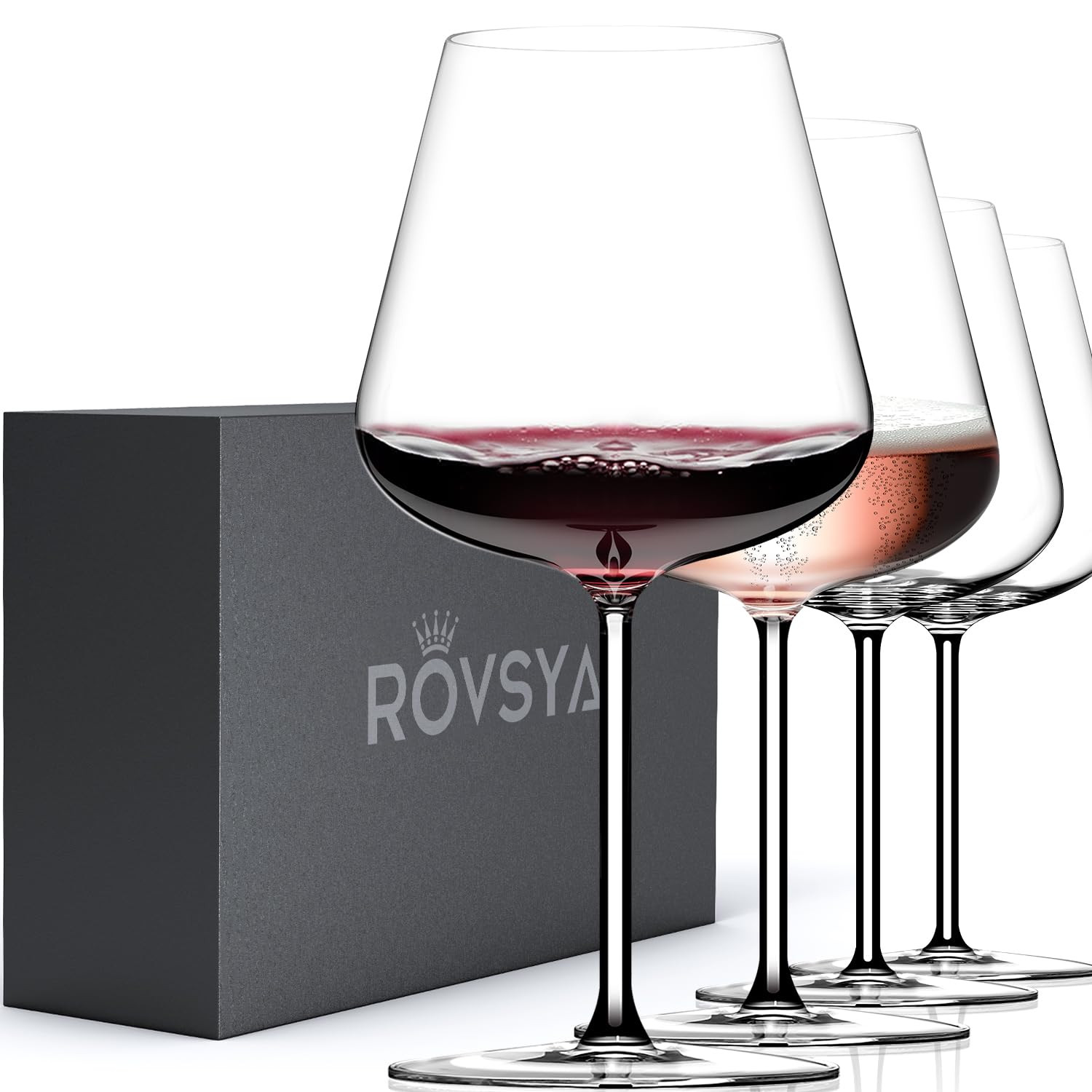 Red Wine Glasses Set of 4, 28 oz Large Wine Glasses, Hand Blown Crystal Clearer, Lighter for Tast... | Amazon (US)