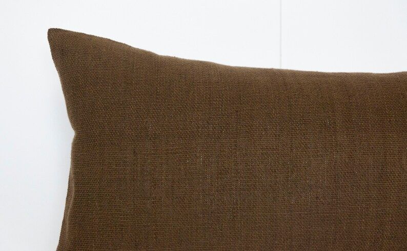 WINSTON  14x36 Dark Brown Handwoven Pillow Cover Warm Brown - Etsy | Etsy (US)