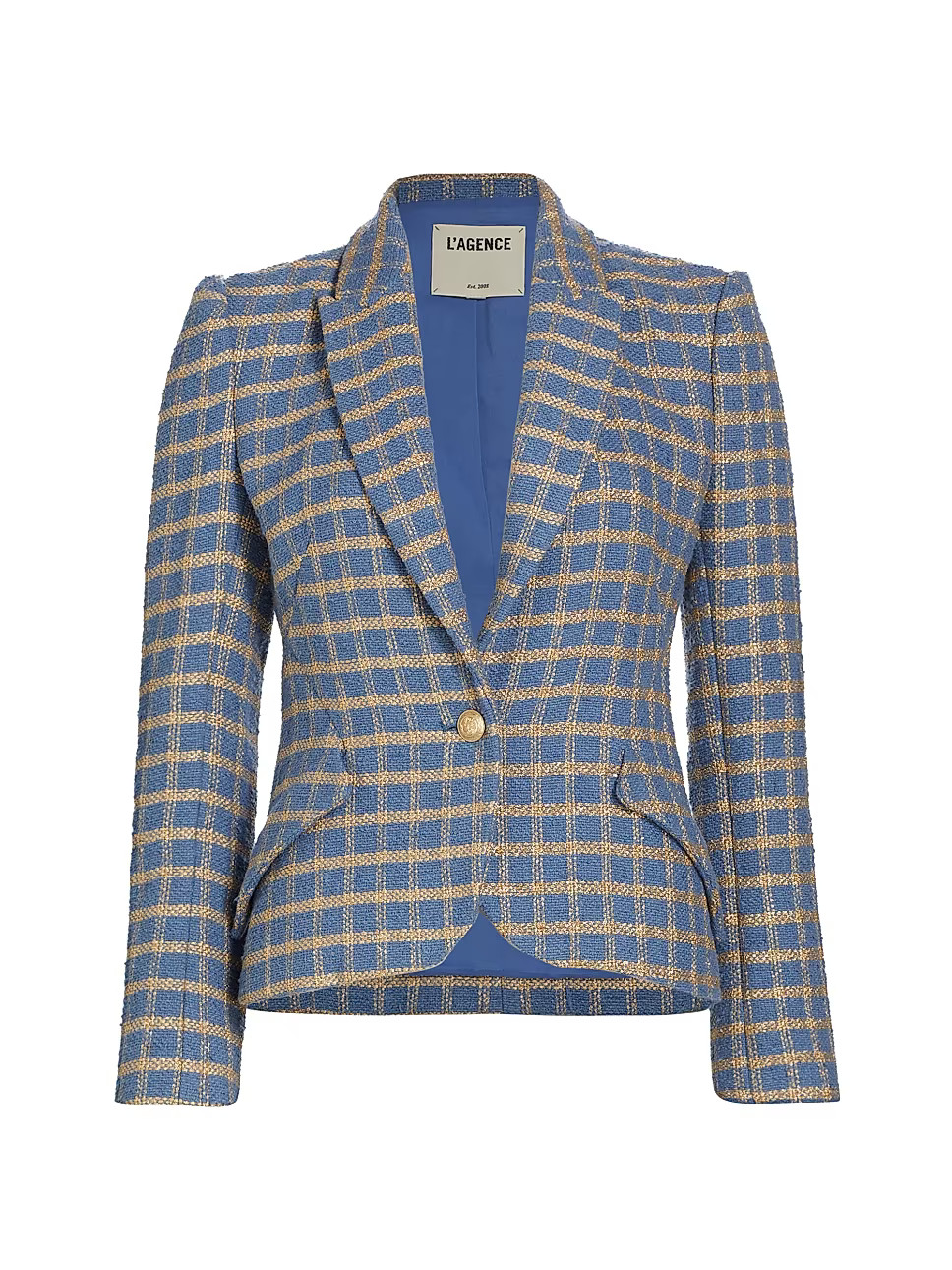 Jennah Check Cotton-Blend Crop Blazer | Saks Fifth Avenue