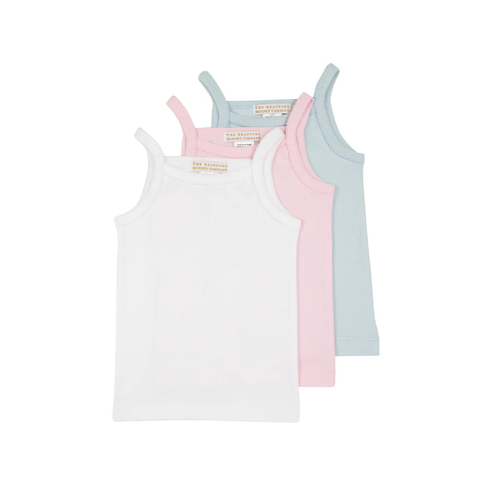 Caroline Camisole Set - Palm Beach Pink, Worth Avenue White, & Buckhead Blue | The Beaufort Bonnet Company