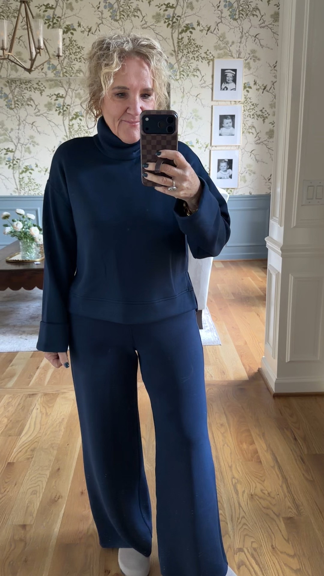 Spanx sale! This navy isn’t in the same but linking some faves that are. 
Tops size medium 
Bottoms size medium petite 
@spanx

#LTKPetite #LTKSaleAlert #LTKOver40