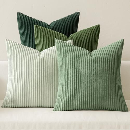 MIULEE Boho Farmhouse Sage Green Throw Pillow Covers 18x18 Inch Set of 4 Mordern Nordic Cushion C... | Amazon (US)