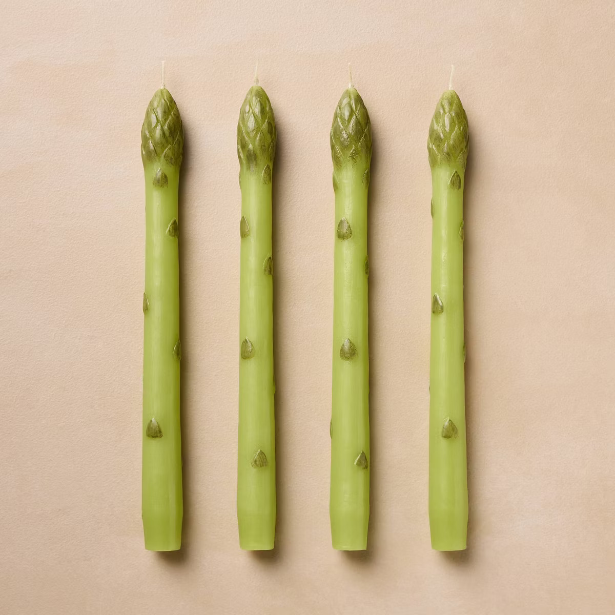 4pk Taper Candles Unscented Asparagus Green - John Derian for Target | Target