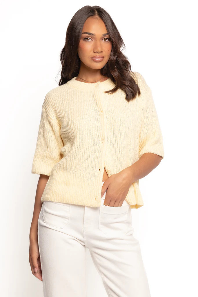Miriam Short Sleeve Knit Top - Yellow | Petal & Pup (US)