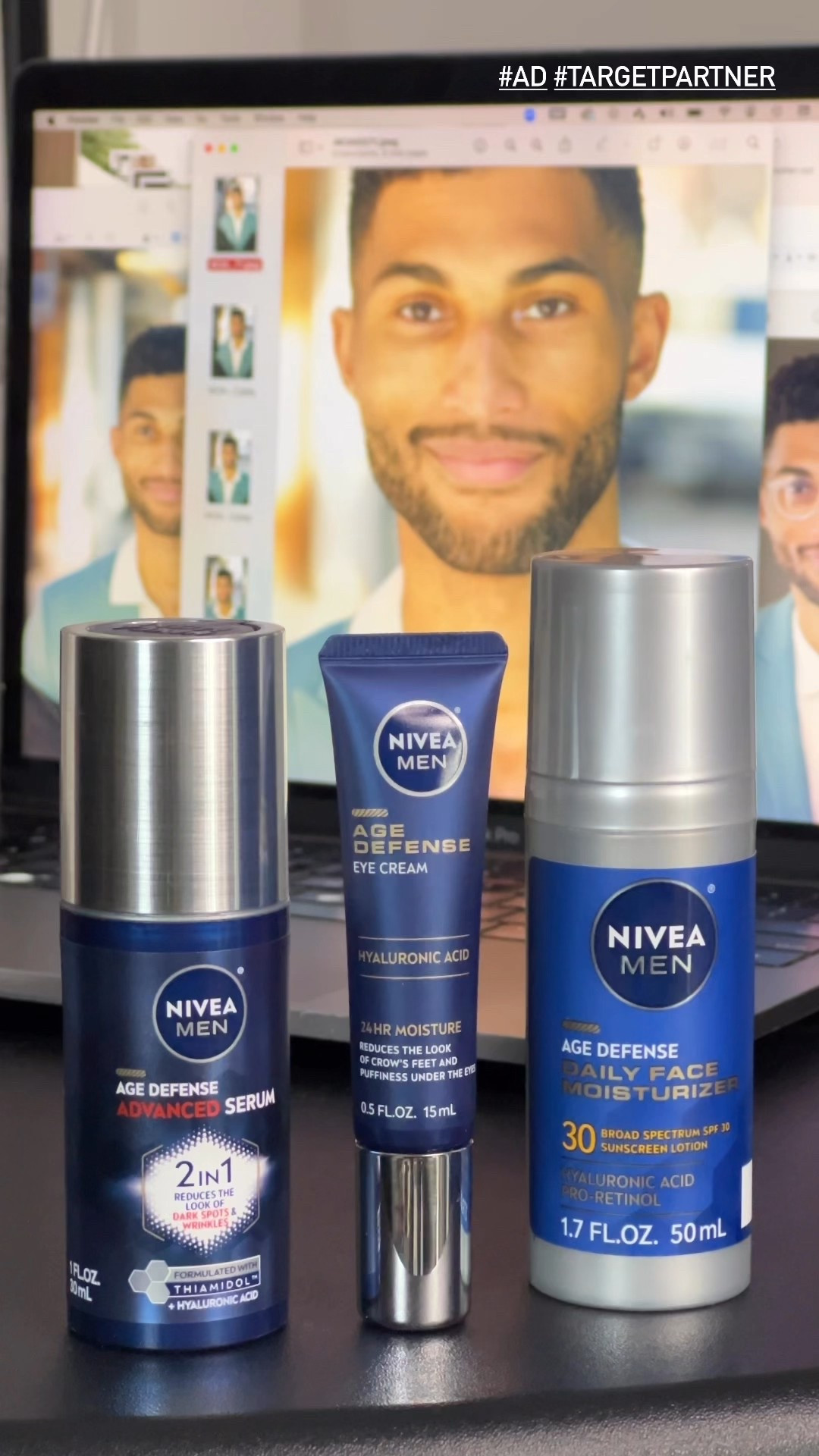 #ad Giving my skincare routine a little refresh with #NiveaMen’s #AgeDefense Trio. 

I’ve got the advanced face serum to help reduce the look of dark spots due to sun exposure, imperfections, and aging with regular use, the eye cream helps lighten things up under the eyes, and the moisturizer’s packed with hydration and SPF for 2-in-1 impact.

@NiveaMenUSA #target #targetpartner @target

#LTKFindsUnder50 #LTKBeauty #LTKMens