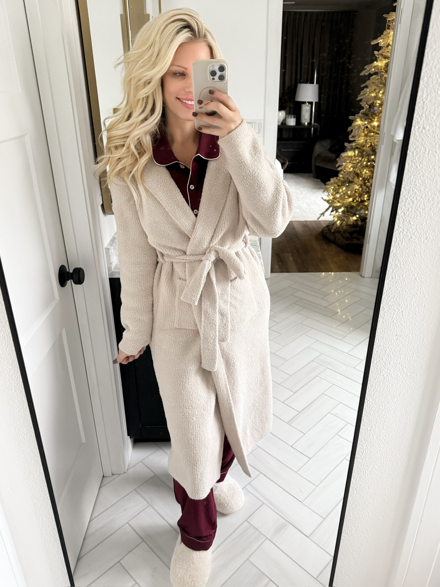 COZY WINTER ESSENTIALS! I’m truly obsessed with these ultra-soft winter essentials — the robe, the slippers, the whole cozy moment. The texture, the weight, and the fit make them feel elevated while still being effortless for everyday comfort. Perfect for chilly mornings, slow evenings, or gifting to anyone who loves feeling warm and wrapped in softness. These are the pieces I wear nonstop all season.

#Amazon #TheHillaryStyle #WinterWear #CozyVibes #NeutralStyle #EverydayComfort #LuxeLoungewear #ElevatedBasics #HomeStyleEssentials #AmazonFashion 

 #LTKSeasonal #LTKOver40 #LTKFindsUnder50