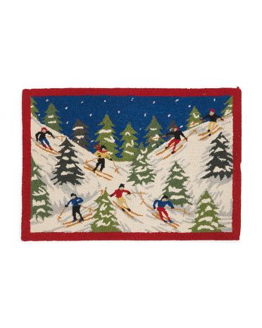 2x3 Wool Ski Resort Hooked Rug | TJ Maxx