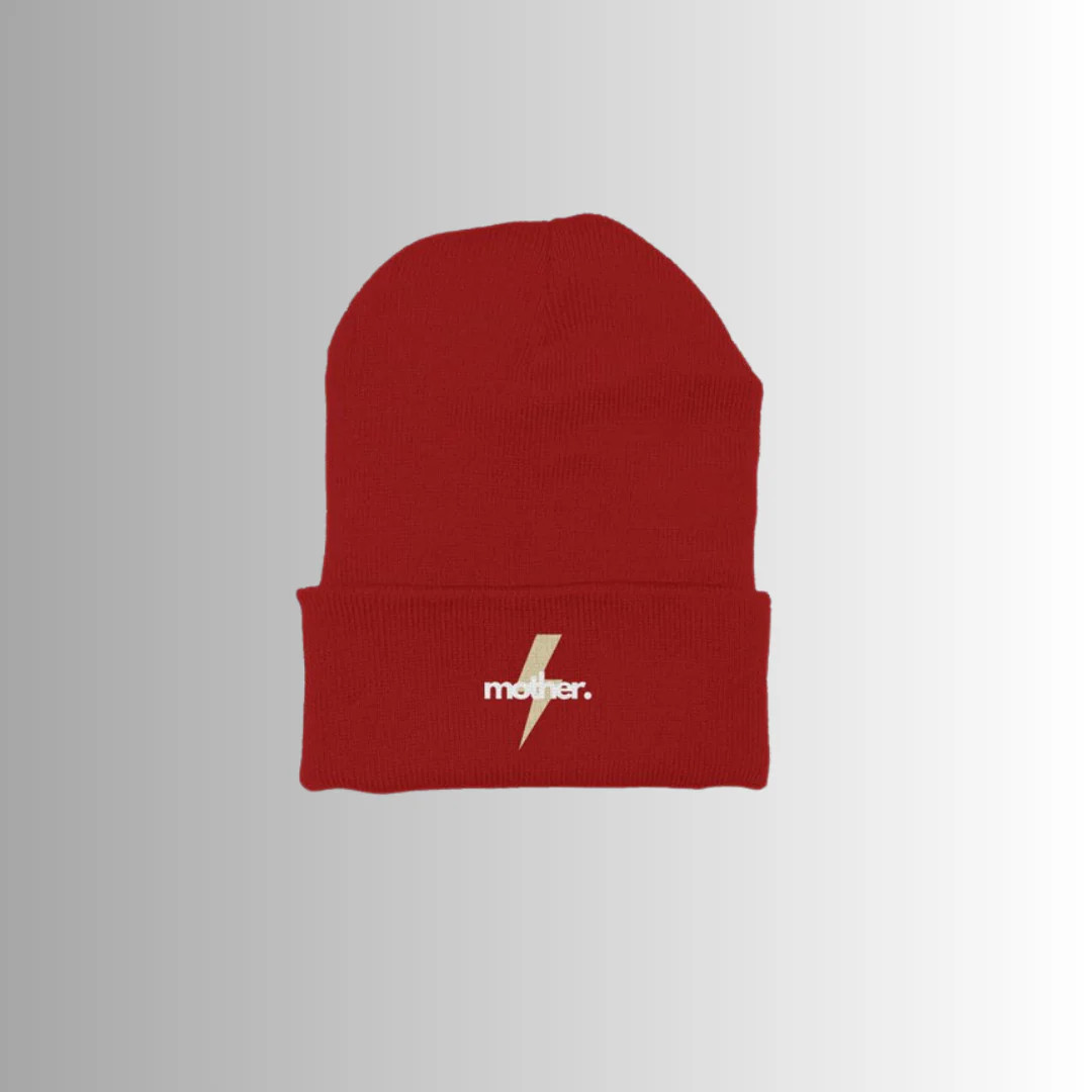 "Mother Strong" Embroidered Beanie - Cardinal Red | Mother Hats