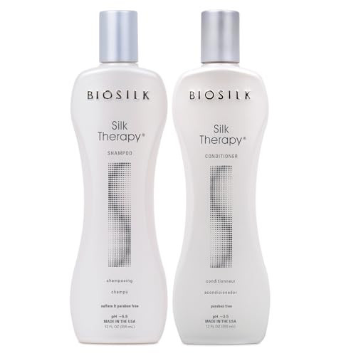 BioSilk Silk Therapy Duo Set Shampoo & Conditioner, Gentle Cleansing Haircare For Amazing Shine, Sulfate, Paraben, & Cruelty-Free, 12 Oz (Pack of 2) | Amazon (US)