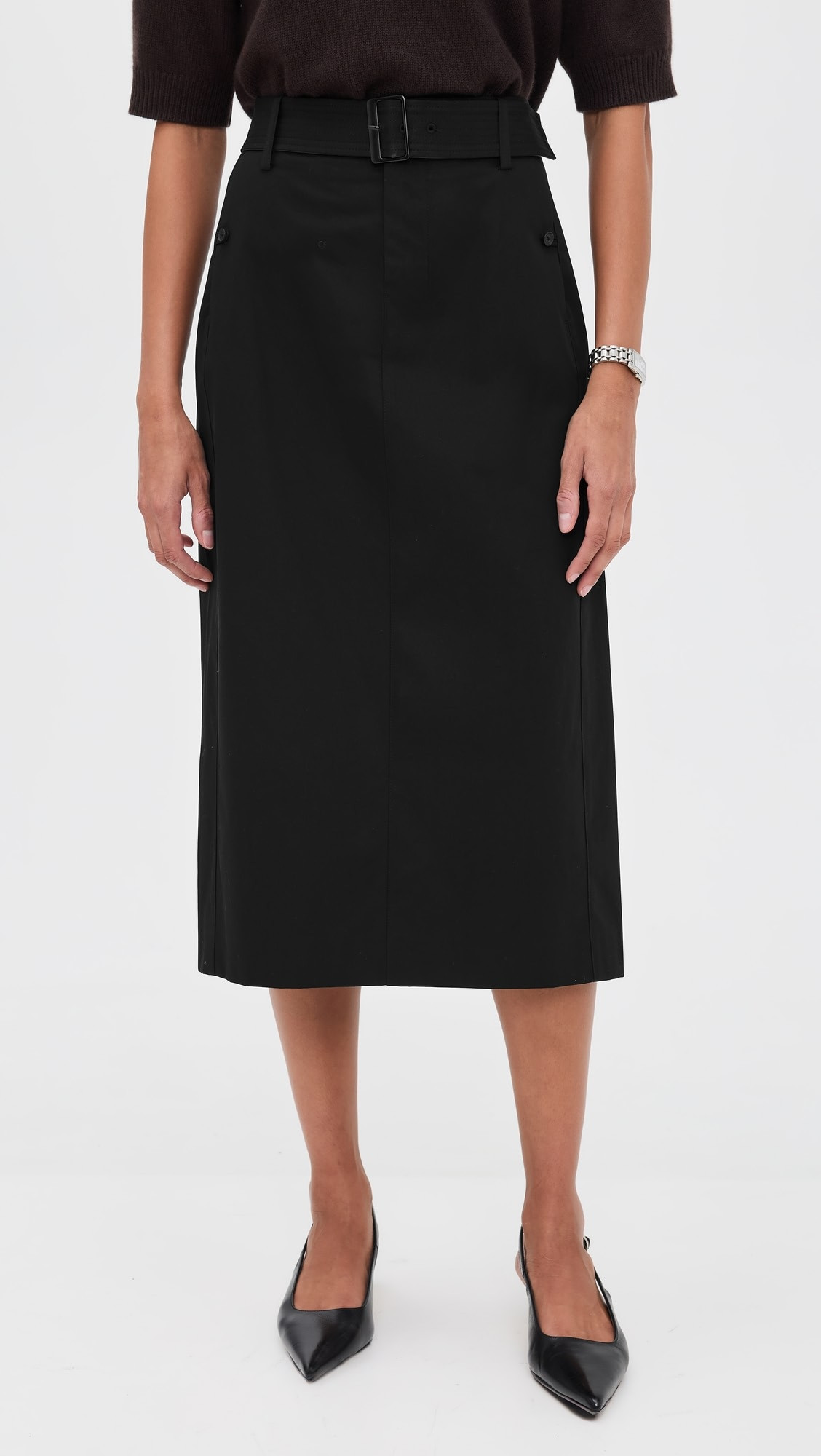 Faux Leather Trim Pencil Skirt | Shopbop
