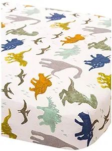 Little Unicorn Dino Friends Fitted Crib Sheet | 100% Cotton Muslin | Super Soft | Sized for Stand... | Amazon (US)