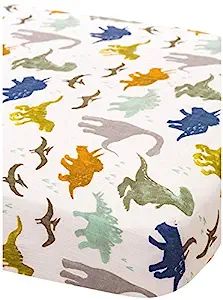 Little Unicorn Dino Friends Fitted Crib Sheet | 100% Cotton Muslin | Super Soft | Sized for Stand... | Amazon (US)