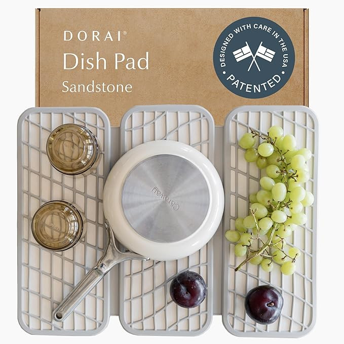 Dorai Home Dish Pad - Collapsable Stone Dish Drying Mat with Diatomaceous Earth for Quick Drying ... | Amazon (US)