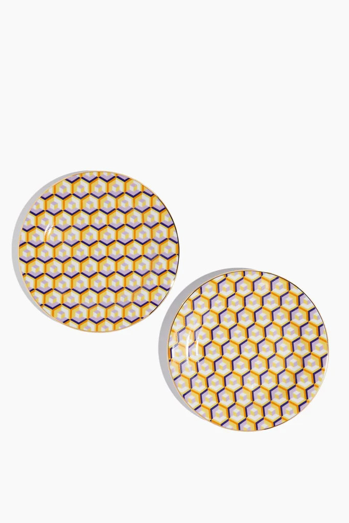 Dessert Plate in Cubi Giallo - Set of 2 | Hampden Clothing