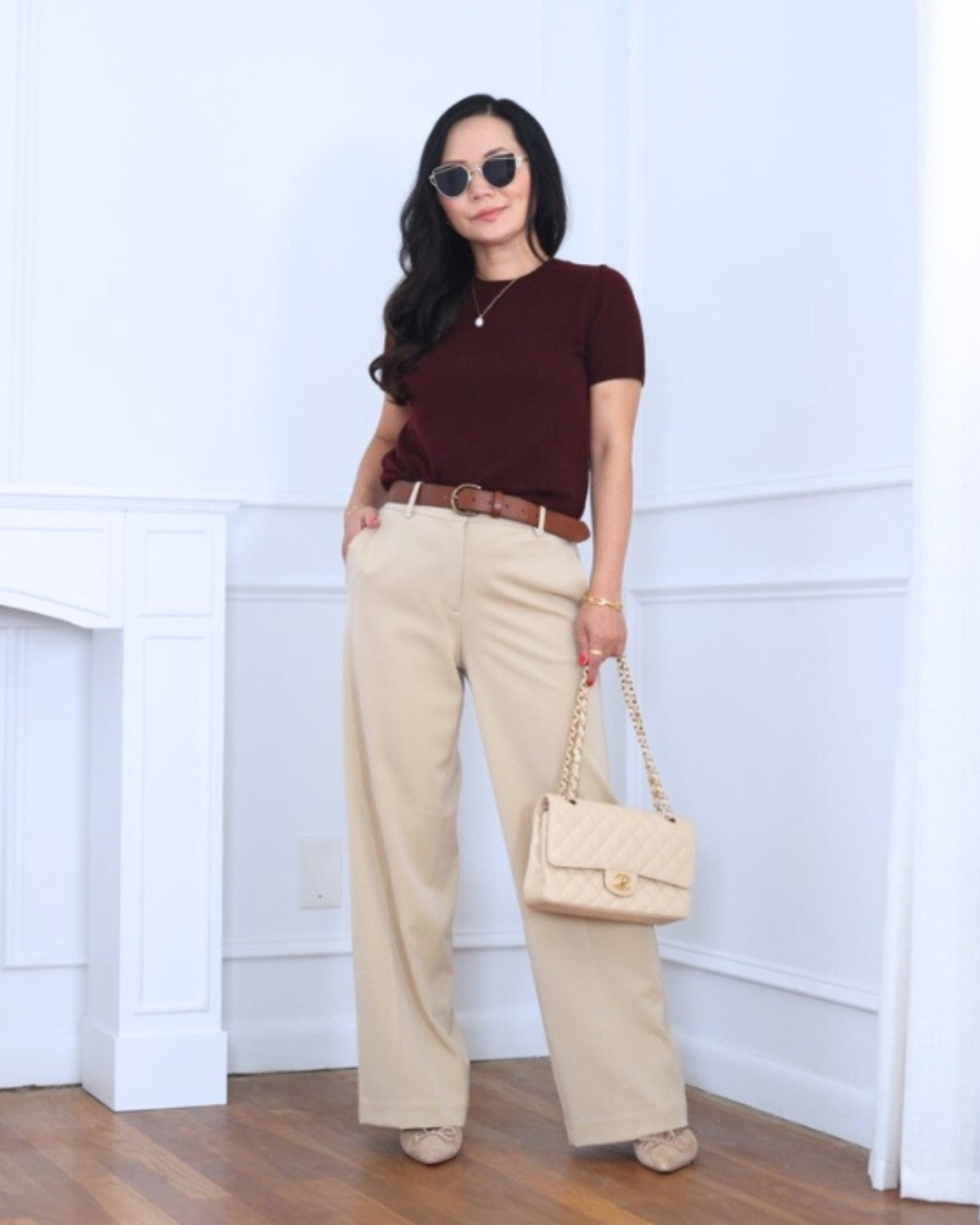I kept it simple and timeless with my Quince cashmere tee paired with wide leg pants from Ann Taylor—a look that feels effortless but still put together. I’m 5’2, wearing size S.

#LTKStyleTip #LTKOver40 #LTKPetite