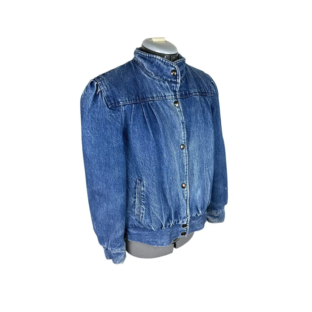 Learsi Denim Jacket Women's Medium Lined Vintage 80s Distressed - Etsy | Etsy (US)