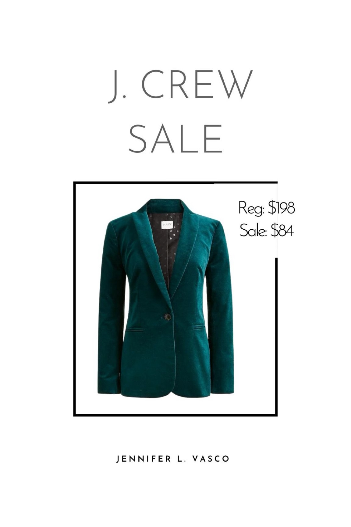 Velveteen blazer from J. Crew on sale! Use code CYBERNOW for an extra 15% off

#LTKworkwear #LTKunder100 #LTKsalealert