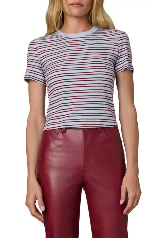 Joe's The Stripe Rib Baby T-Shirt in Sky/Syrah Stripe at Nordstrom, Size X-Large | Nordstrom
