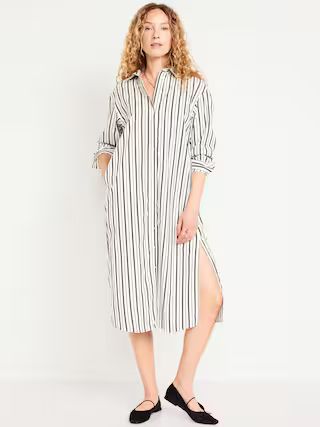 Loose Midi Shirt Dress | Old Navy (US)